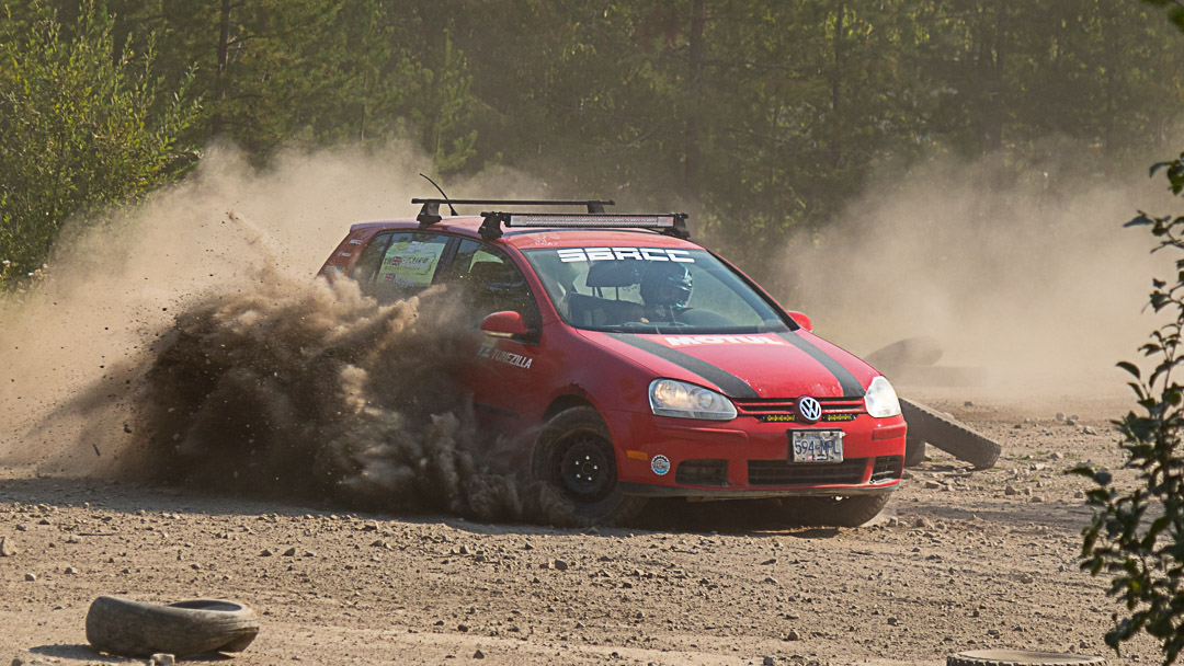 Rally car in action